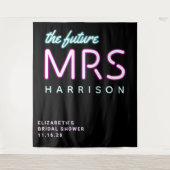 Toekomstige mevrouw Neonlichten Bruidsfeest Tapijt Wandkleed (Voorkant)