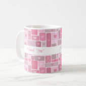 Toekomstige Mevrouw Roze Verlovingsring Modern Scr Koffiemok (Voorkant links)