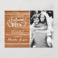 Toekomstige mevrouw Rustic Oak Wood Bruidsdouche