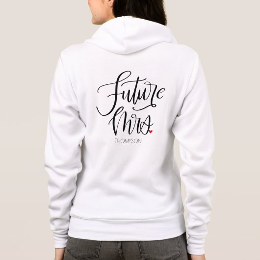 Toekomstige Mevrouw Simple Whimsy Calligraphy Aang Hoodie (Achterkant)