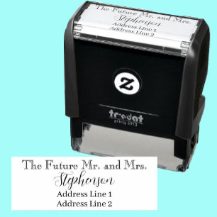 Toekomstige Mijnheer en Mevrouw Aangepaste naam re Zelfinktende Stempel