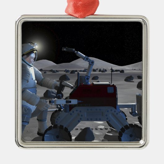 Toekomstige missies voor ruimteverkenning 7 metalen ornament (Voorkant)