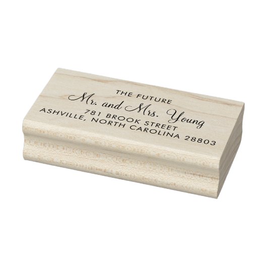 Toekomstige Mr en Mrs Script Wedding Return-adres Rubberstempel (Stempel)