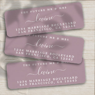 Toekomstige Mr. Mauve Wedding Return Adres Etiket