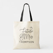 Toekomstige Mrs Black Modern Script Custom Wedding Tote Bag (Achterkant)