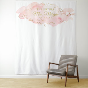 Toekomstige Mrs Blush Bruidsfeest Backdrop Foto Pr Wandkleed