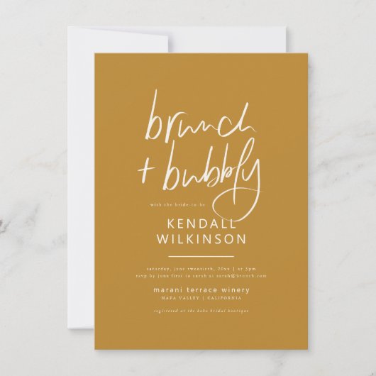 Toekomstige Mrs | Boho Mosterd Bruiloft & Brunch M Kaart (Voorkant)