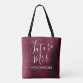 Toekomstige Mrs. Bourgogne Paarse moderne metal Tote Bag (Achterkant)
