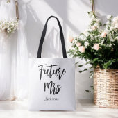 Toekomstige Mrs Bride Black White Wedding Draagtas