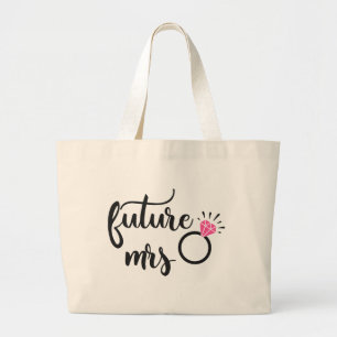 Toekomstige Mrs., Bride om te zijn, bruiloft Verlo Grote Tote Bag
