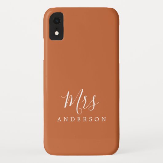 Toekomstige Mrs. Burnt Oranje Chic Script Bride Case-Mate iPhone Case (Achterkant)