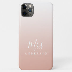 Toekomstige Mrs Dusty Pink Ombre Chic Script Bride iPhone 11 Pro Max Hoesje