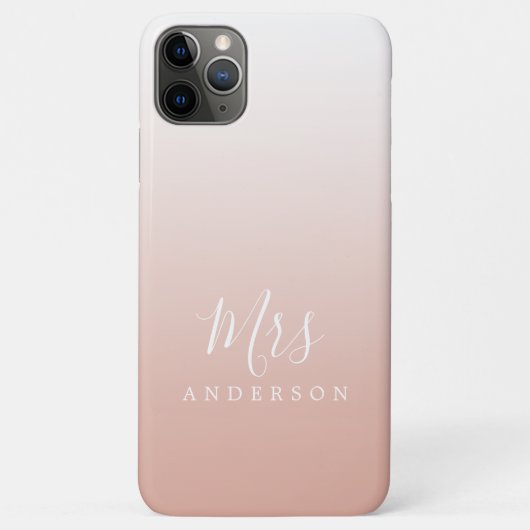 Toekomstige Mrs Dusty Pink Ombre Chic Script Bride Case-Mate iPhone Case (Achterkant)