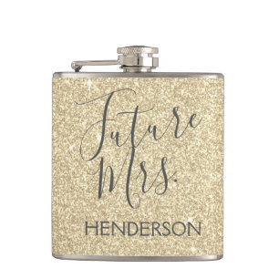 Toekomstige Mrs Gold Bachelorette Sparkle Glitter Heupfles