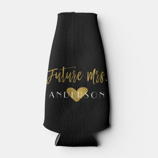 Toekomstige Mrs Gold Foil Bride Fles Koeler (Voorkant)