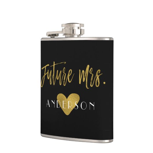 Toekomstige Mrs Gold Foil bruidfles Heupfles (Links)