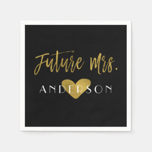 Toekomstige Mrs Gold Folie met Heart Bride servett Servet