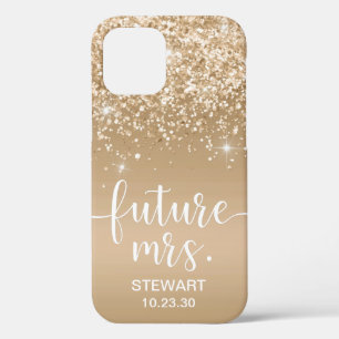 Toekomstige Mrs. Gold Glitter Hoesje-Case-Mate iPh iPhone 12 Hoesje