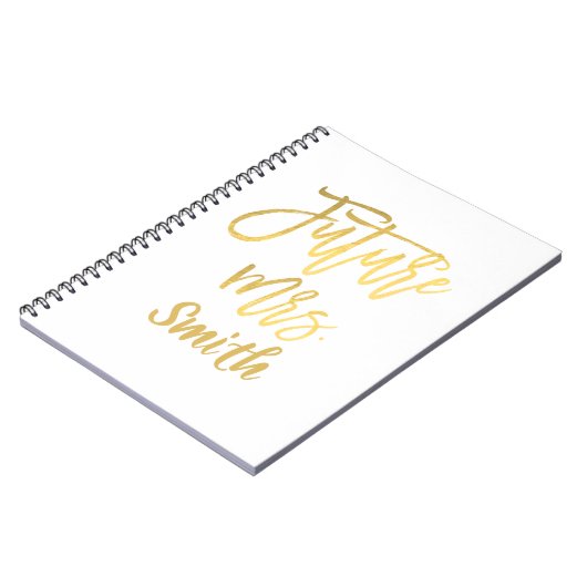 Toekomstige Mrs Gold Script Wedding Planning Moder Notitieboek (Linkerzijde)