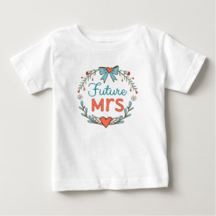 Toekomstige Mrs Hearts Bloemen Bladeren Rood Blauw