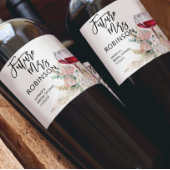 Toekomstige Mrs Naam Bruidsfeestje Wijn Aquarel Bo Wijn Etiket