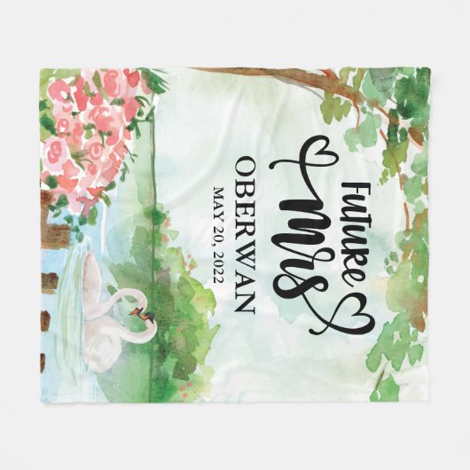 Toekomstige Mrs Script Modern Name Vrijgezellenfee Fleece Deken (Voorkant (Horizontaal))