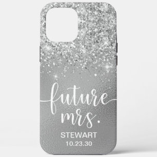 Toekomstige Mrs Silver Glitter Case-Mate iPhone Ho 12 Pro Max Hoesje