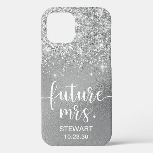 Toekomstige Mrs Silver Glitter Case-Mate iPhone Ho Case (Achterkant)