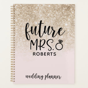 Toekomstige Mrs Wedding Blush Roze en Goud Glitter Planner