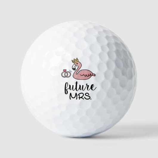 Toekomstige Mrs Wedding Gift voor Bride Flamingo Golfballen (Voorkant)