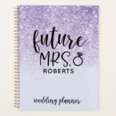 Toekomstige Mrs Wedding Paarse Glitter Planner (Voorkant)