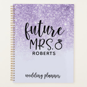 Toekomstige Mrs Wedding Paarse Glitter Planner