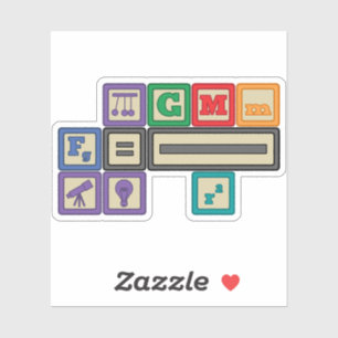 Toekomstige Natuurkundige Blokken Contour Sticker