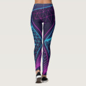 Toekomstige Neon Golven Naadloos Patroon voor Leggings (Achterkant)
