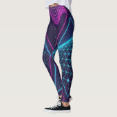 Toekomstige Neon Golven Naadloos Patroon voor Leggings (Links)