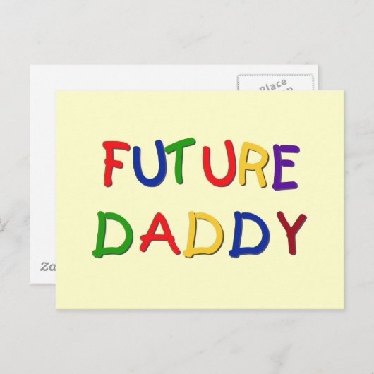 Toekomstige Papa Primaire Kleuren Tshirts en Gesch Briefkaart (Voorkant / Achterkant)