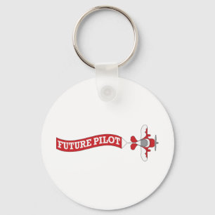 Toekomstige piloot - vliegtuig met banner sleutelhanger