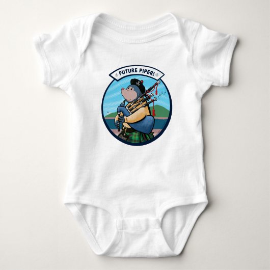 Toekomstige Piper Bagpipe Player Pipe Band Romper (Voorkant)