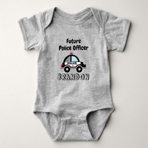 Toekomstige politieagent politieauto op maat Baby Romper