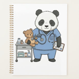 Toekomstige RN Panda: Schattige Geneeskunde Studen Planner
