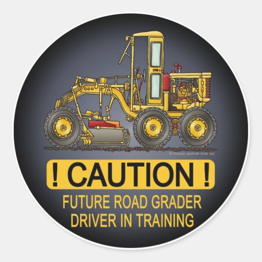 Toekomstige Road Grader Driver Kinder Sticker (Voorkant)