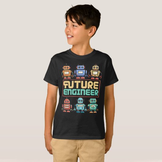 Toekomstige Robotics Engineer Kind Robot T-shirt (Voorkant volledig)