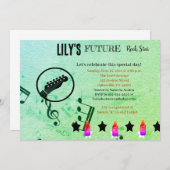 Toekomstige Rockster Baby Shower Uitnodiging (Voorkant / Achterkant)