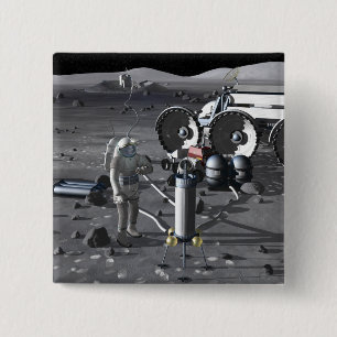 Toekomstige ruimteverkenningsmissies 2 vierkante button 5,1 cm