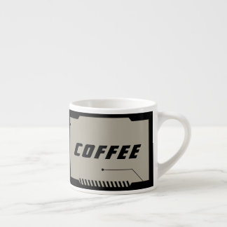 Toekomstige SciFi Ruimte, Zwarte Frames op Beige Espresso Kop