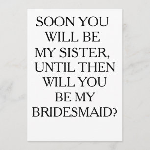 TOEKOMSTIGE SISTER BRIDESMAID CARD KAART