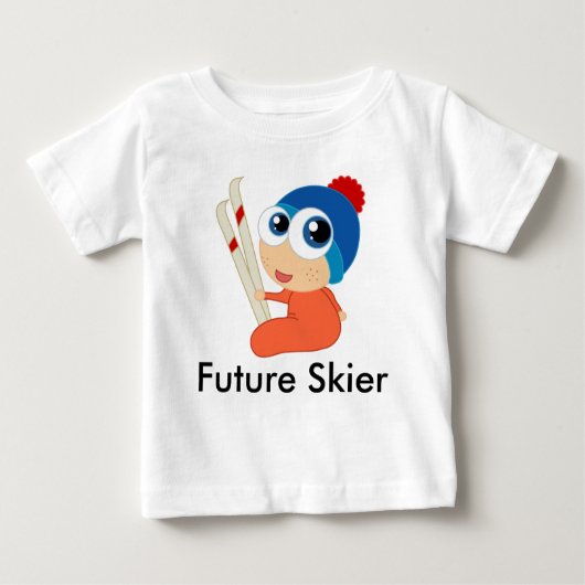 Toekomstige Skier Baby Raglan Tee Shirt (Voorkant)