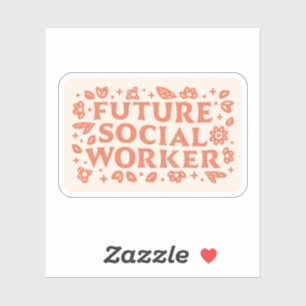 Toekomstige sociale werker meisje esthetiek sticker