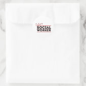 Toekomstige sociale werknemer ronde sticker (Tas)