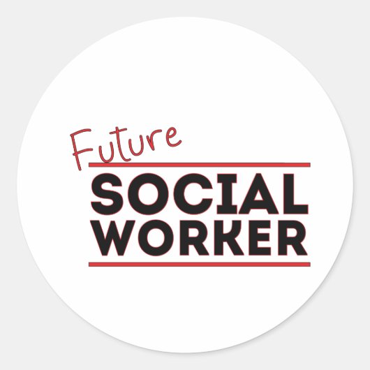Toekomstige sociale werknemer ronde sticker (Voorkant)